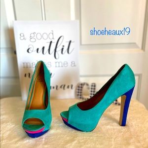 Colorblock Dager Heels - Size 10